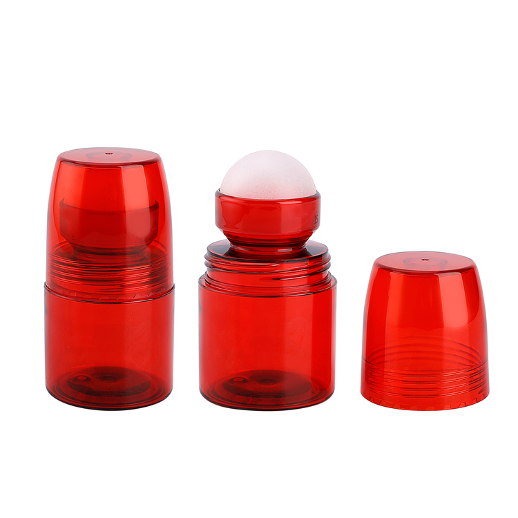 Rollo de lociones desodorantes rellenables vacías rojas de 70ml en botellas de plástico para Perfume de suero, botellas de aceite de perfume con recarga enrollable