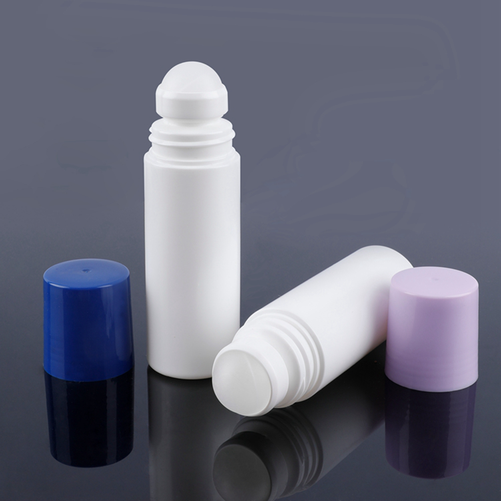 Aceite esencial ecológico 60ml 75ml 90ml botella de plástico roll-on forma redonda, botella de plástico roll-on de lujo, botella de perfume roll-on de plástico